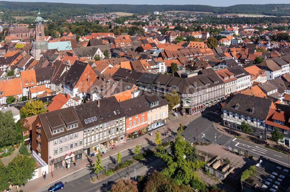 Luftaufnahme Einbeck - Altstadt mit Einkaufsmeile in Einbeck im Bundesland Niedersachsen