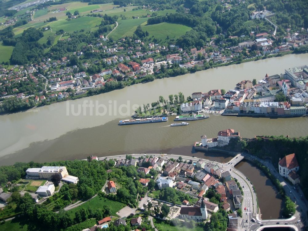 Passau aus der Vogelperspektive: Altstadt in Passau im Bundesland Bayern