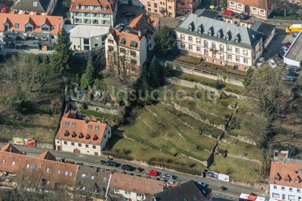 Luftaufnahme Aschaffenburg - Altstadtbereich an den Weinbergterassen an der Löhrstraße in Aschaffenburg im Bundesland Bayern