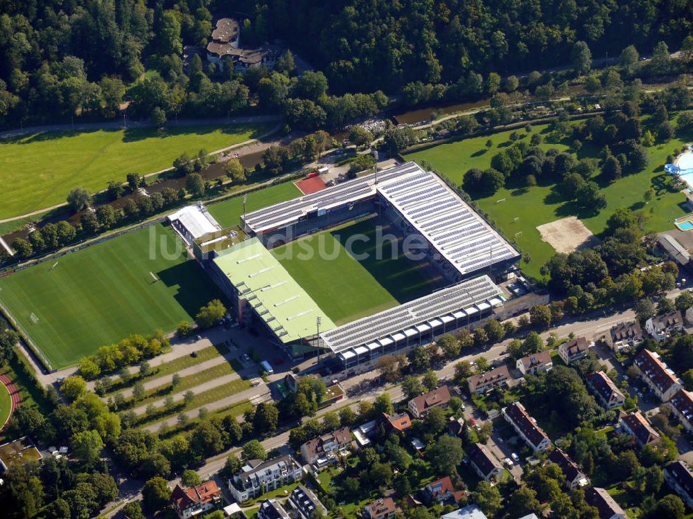 Freiburg aus der Vogelperspektive: Badenova Stadion in Freiburg, Baden-Württemberg
