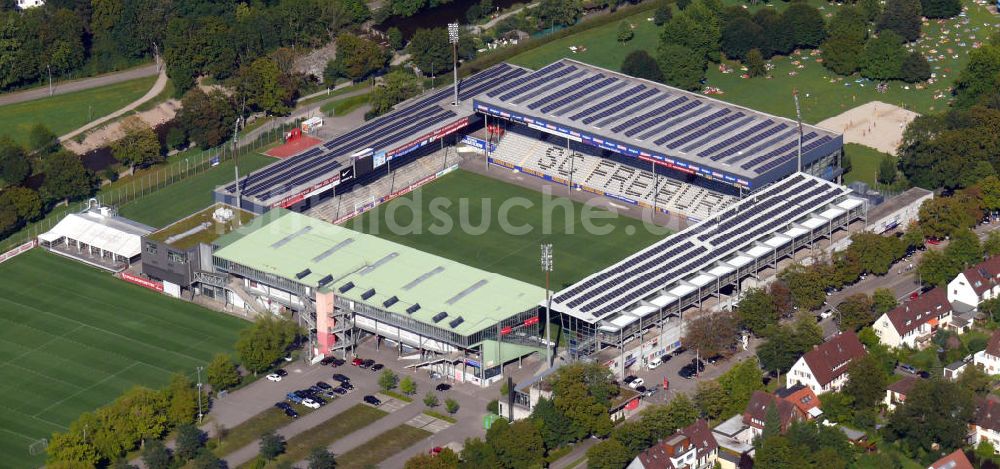 Freiburg aus der Vogelperspektive: Badenova Stadion in Freiburg, Baden-Württemberg