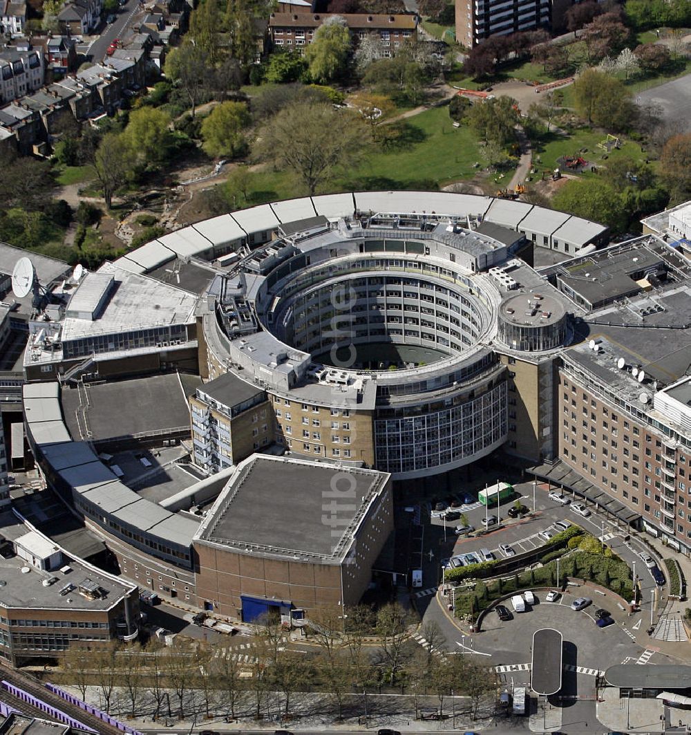 Luftaufnahme London - BBC Television Centre in London