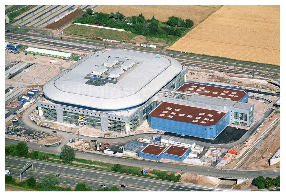 Mannheim / Baden Württemberg aus der Vogelperspektive: Blick auf die Baustelle der Mannheim Arena am Flughafen Mannheim
