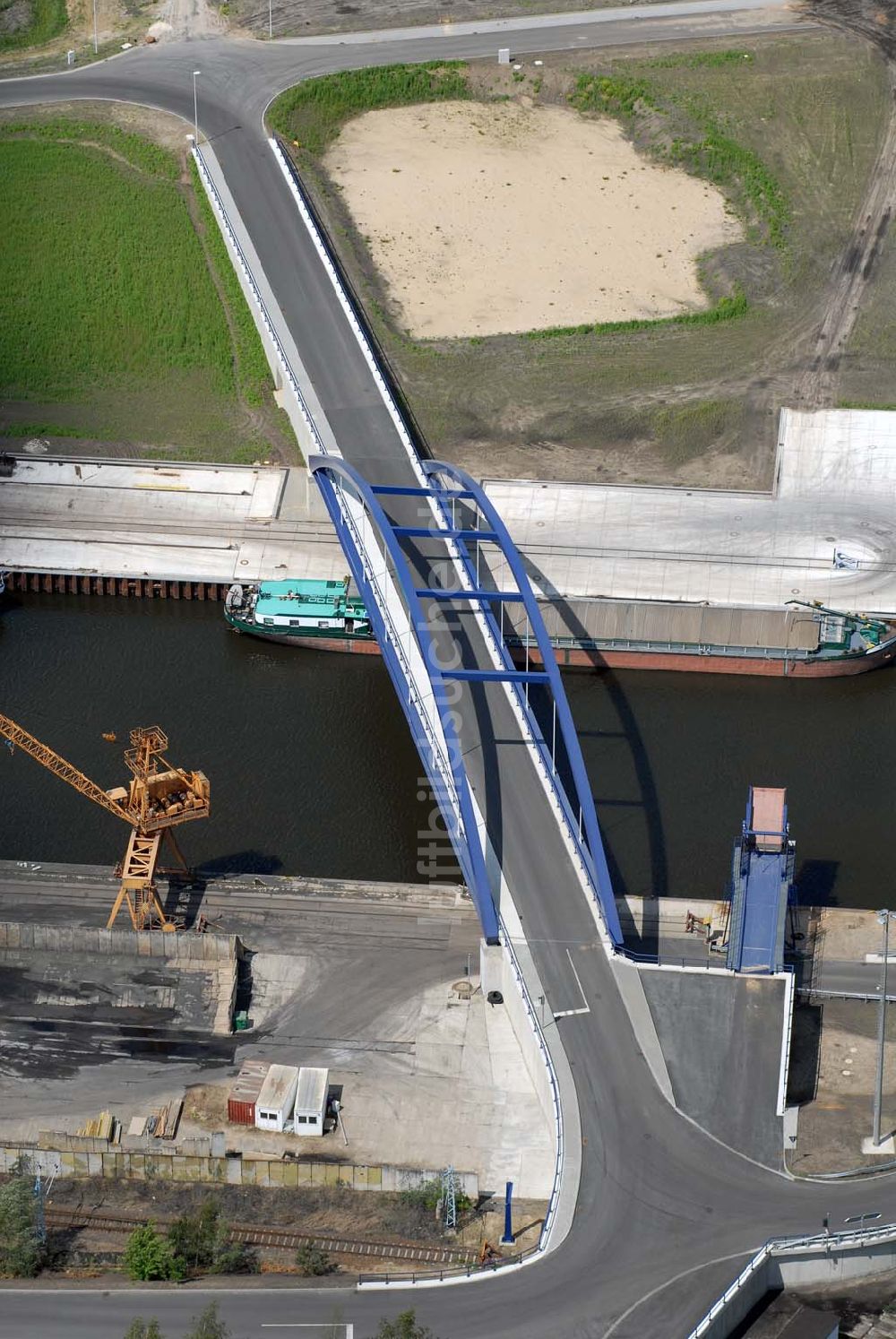 Luftaufnahme Königs Wusterhausen - Brücke über den Nottekanal am Binnenhafen Königs Wusterhausen