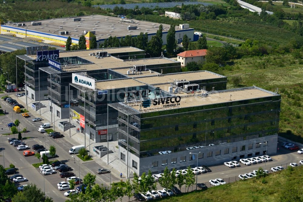 Luftaufnahme Bukarest - Büro- und Geschäfthaus- Gebäudekomplex Victoria Business Park in Bukarest in Rumänien