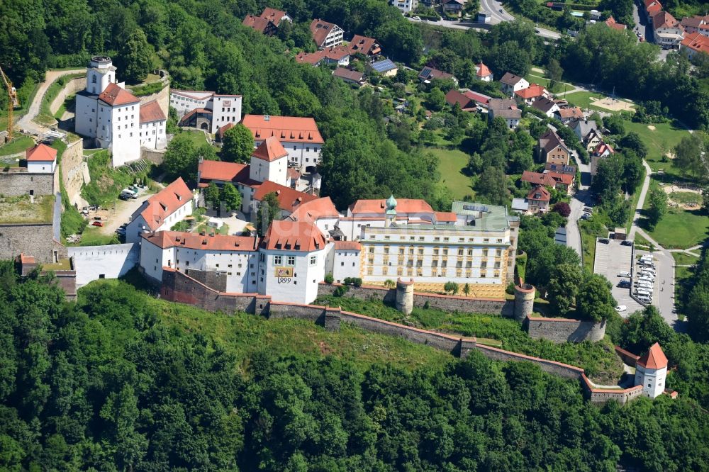 Luftbild Passau - Burganlage der Veste Oberhaus in Passau im Bundesland Bayern, Deutschland
