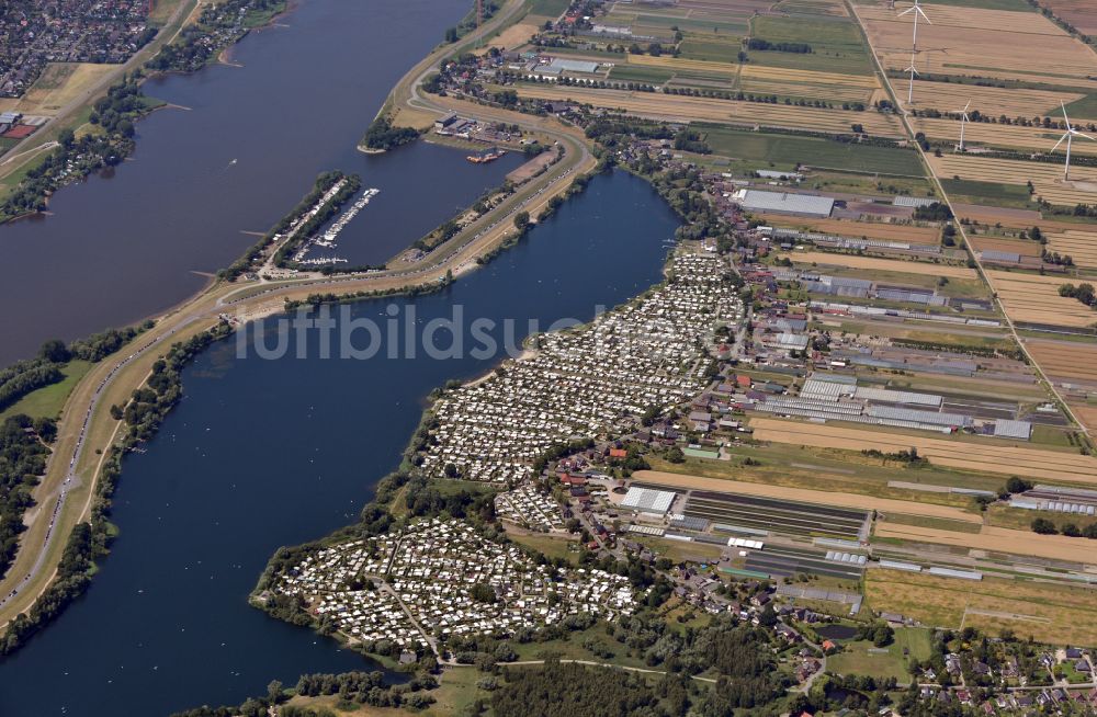 Luftaufnahme Hamburg - Campingplatz Oortkaten am Hohendeicher See in Hamburg, Deutschland