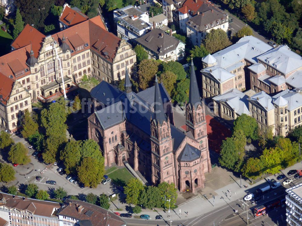 Luftbild Freiburg im Breisgau - Die Johanneskirche in Freiburg, Baden-Württemberg