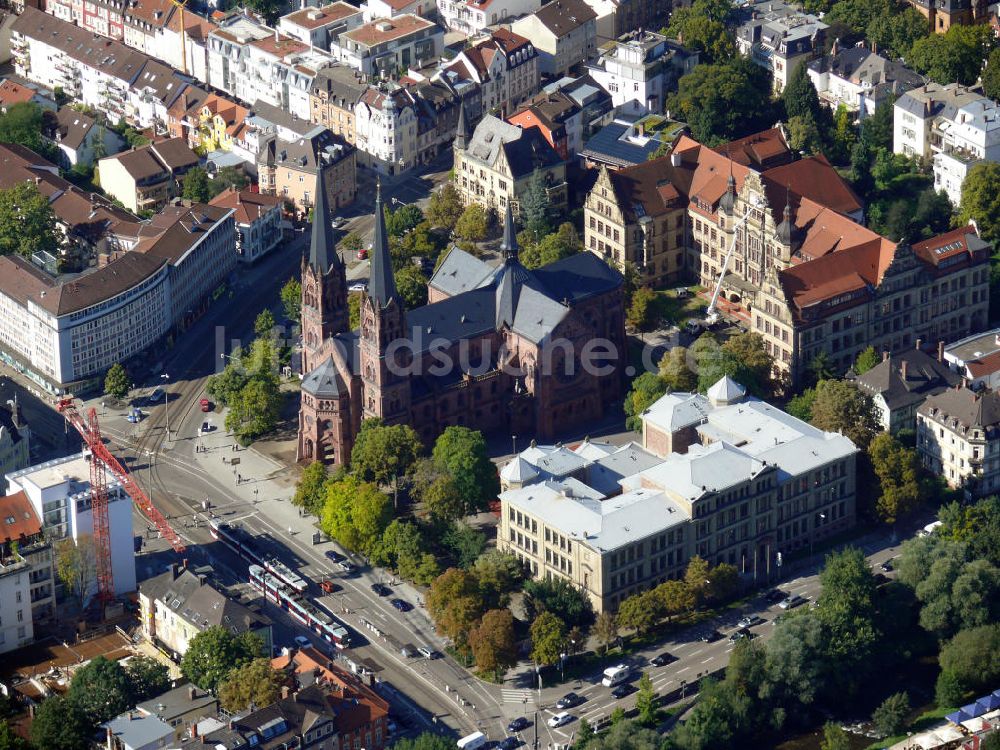 Luftaufnahme Freiburg im Breisgau - Die Johanneskirche in Freiburg, Baden-Württemberg