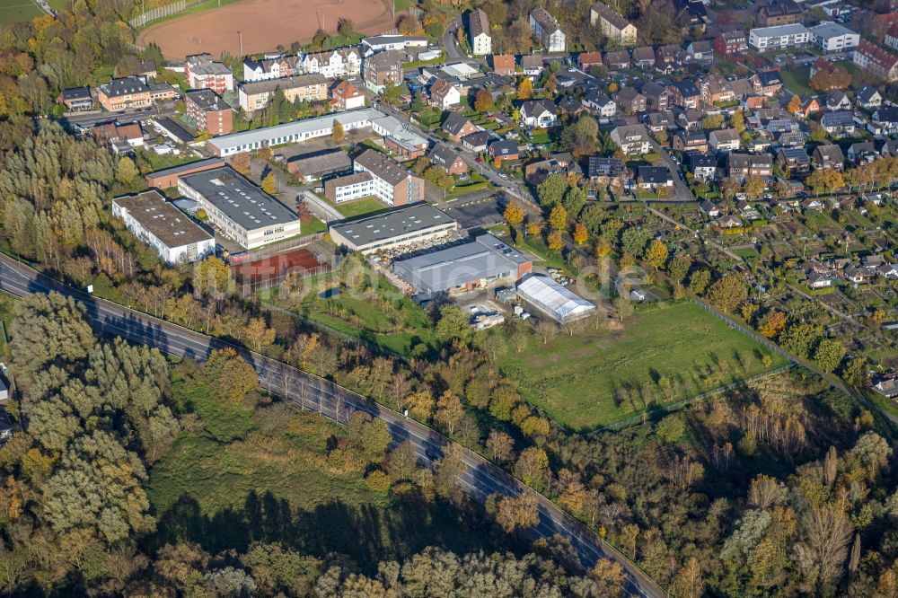 Luftbild Hamm - Herbstluftbild Gebäudekomplex des Ausbildungszentrums Berufsförderungswerk der Bauindustrie NRW gGmbH im Ortsteil Heessen in Hamm im Bundesland Nordrhein-Westfalen, Deutschland