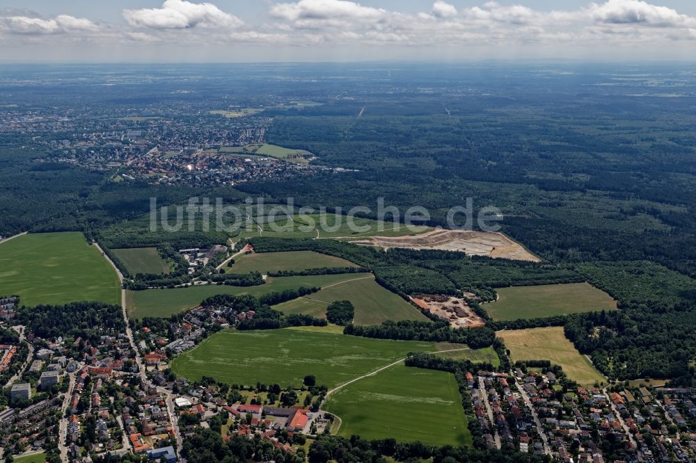Luftaufnahme Planegg - Kies- Tagebau in Planegg im Bundesland Bayern, Deutschland