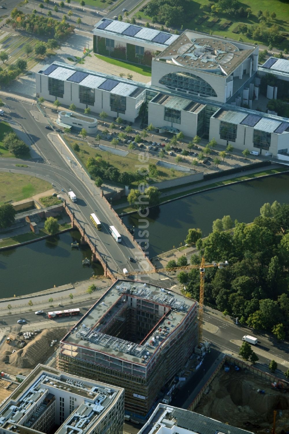 Luftbild Berlin Moabit - Lehrter Stadtquartier im Ortsteil Moabit in Berlin