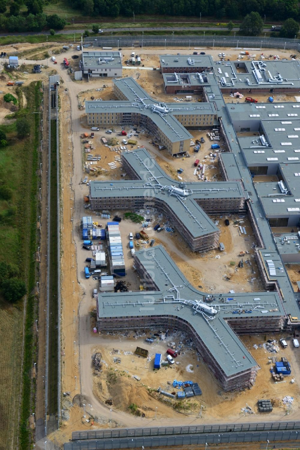 Luftaufnahme Großbeeren - Neubau der Justizvollzugsanstalt Heidering Großbeeren im Bundesland Brandenburg