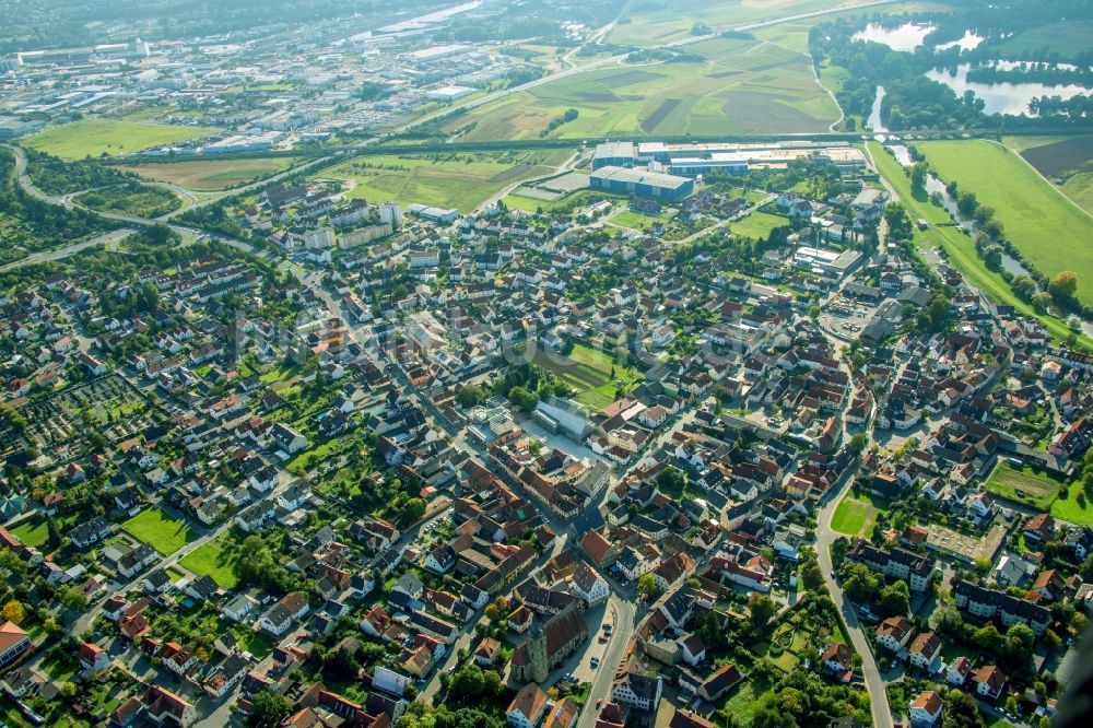 Luftaufnahme Hallstadt - Ortsansicht in Hallstadt im Bundesland Bayern, Deutschland