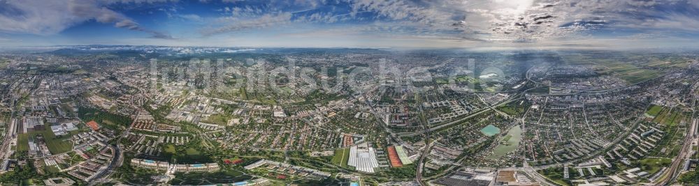 Wien aus der Vogelperspektive: Panorama- Stadtansicht vom Stadtzentrum im Stadtbereich Alterlaa entlang der Altmannsdorfer Straße in Wien in Österreich