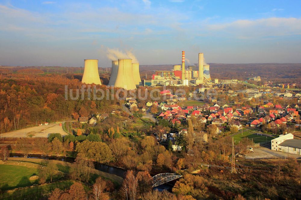 Luftbild Turoszow / Türchau - Polnisches Braunkohle - Kraftwerk Turow in Niederschlesien / Südwest- Polen