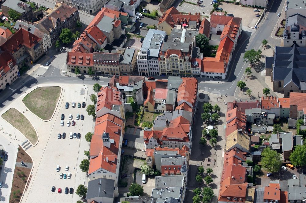 Zeitz von oben - Rekonstruierter Altmarkt in Zeitz im Bundesland Sachsen-Anhalt