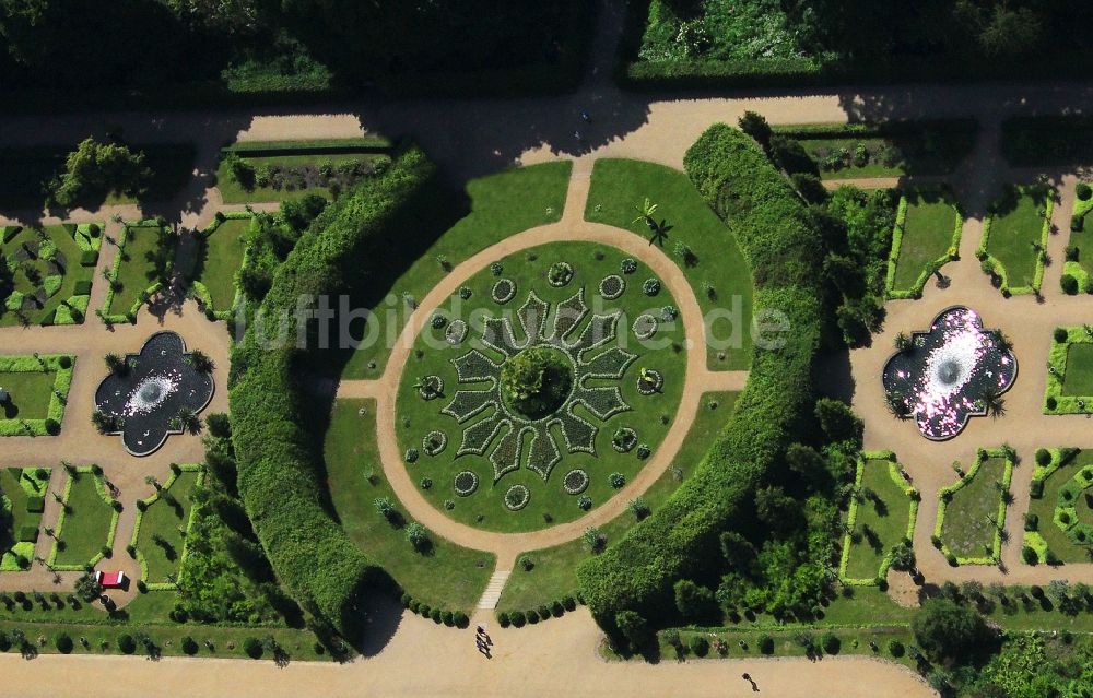 Potsdam von oben - Sizilianischer Garten im Sanssouci Park in Potsdam im Bundesland Brandenburg