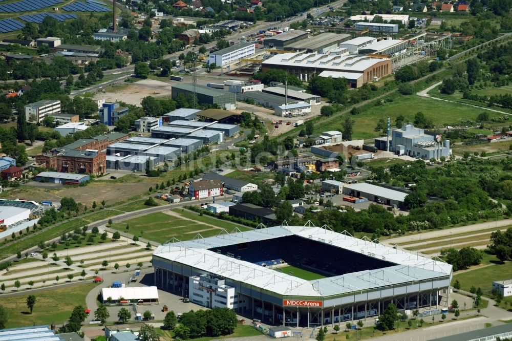 Luftbild Magdeburg - Sportstätten-Gelände der MDCC-Arena in Magdeburg im Bundesland Sachsen-Anhalt