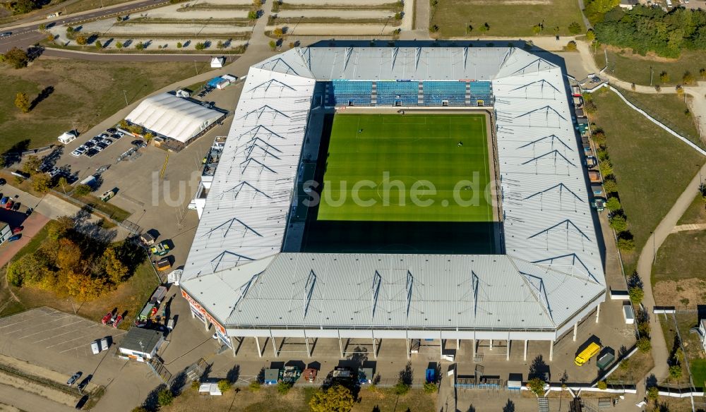 Magdeburg von oben - Sportstätten-Gelände der MDCC-Arena in Magdeburg im Bundesland Sachsen-Anhalt