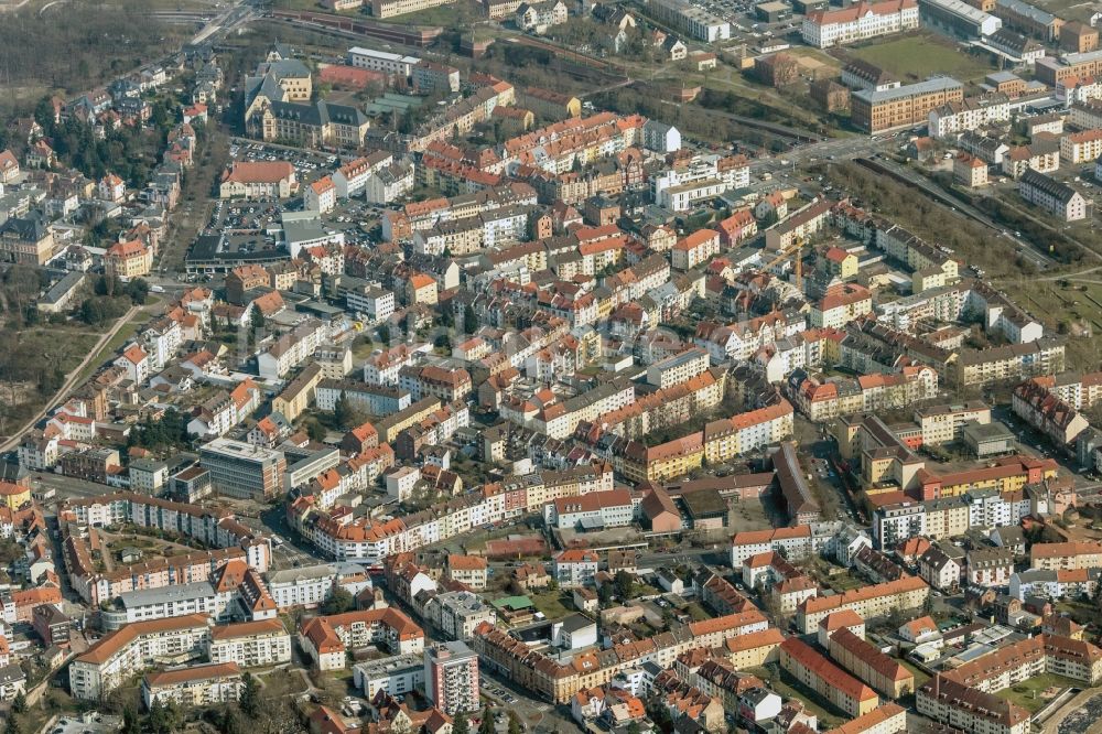 Aschaffenburg von oben - Stadtansicht vom Innenstadtbereich in Aschaffenburg im Bundesland Bayern