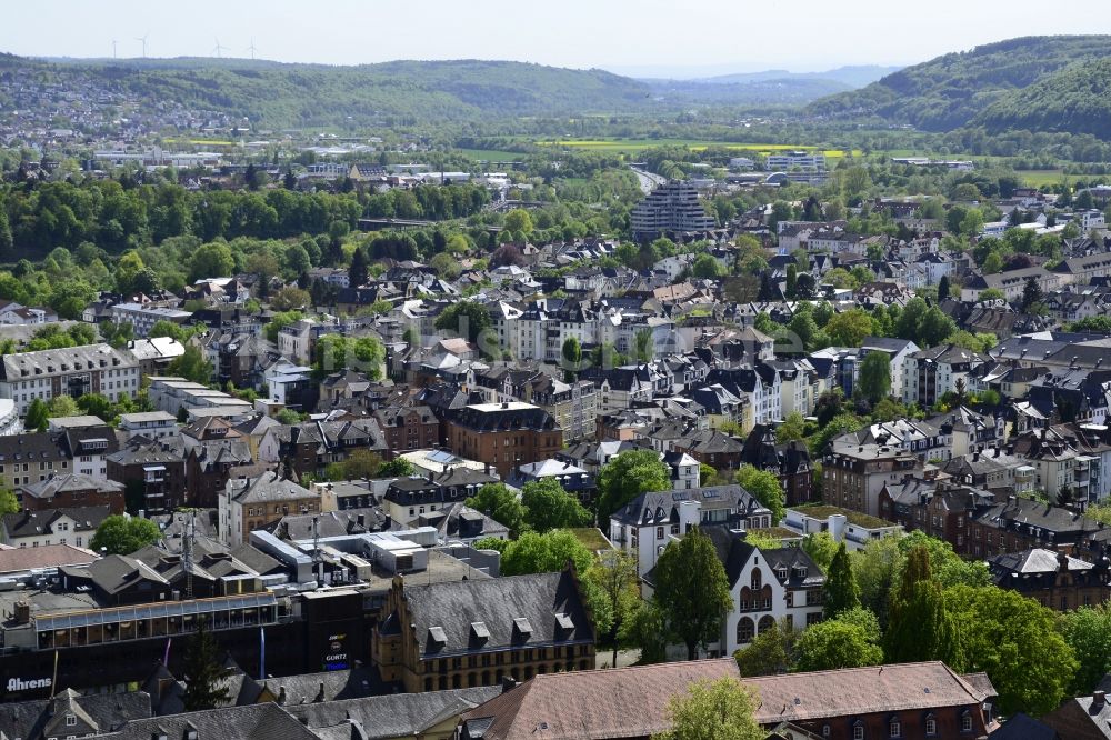 Marburg aus der Vogelperspektive: Stadtansicht vom Innenstadtbereich in Marburg im Bundesland Hessen, Deutschland