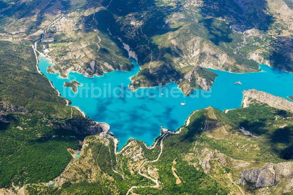 Demandolx von oben - Talsperren - Staudamm und Stausee in Demandolx in Provence-Alpes-Cote d'Azur, Frankreich