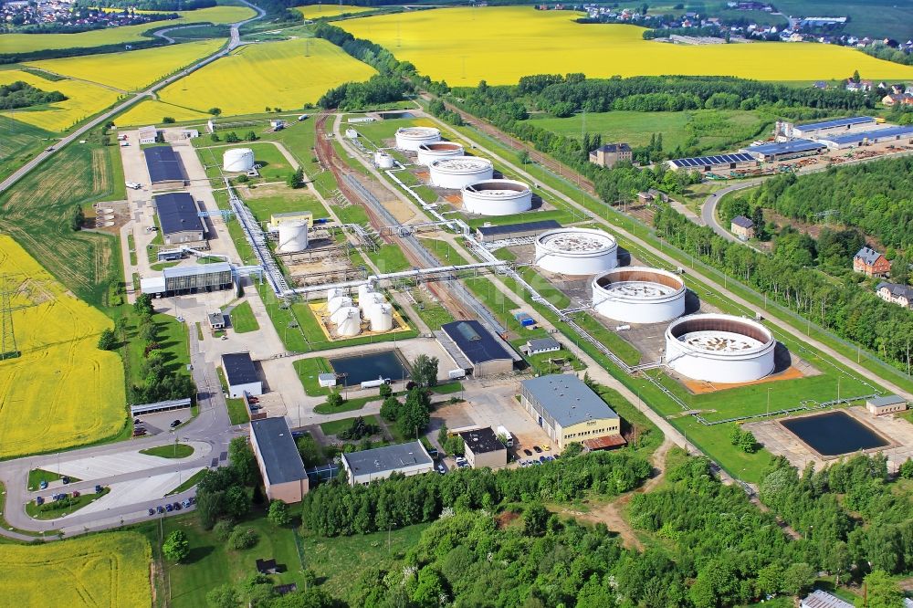 Luftaufnahme Hartmannsdorf - Tanklager / Mineralölgroßhandel in Hartmannsdorf im Bundesland Sachsen