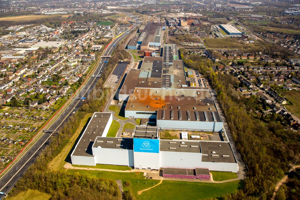 Luftbild Bochum - Technische Anlagen und Produktionshallen des Stahlwerkes Thyssenkrupp Steel Europe AG im Ortsteil Wattenscheid in Bochum im Bundesland Nordrhein-Westfalen, Deutschland