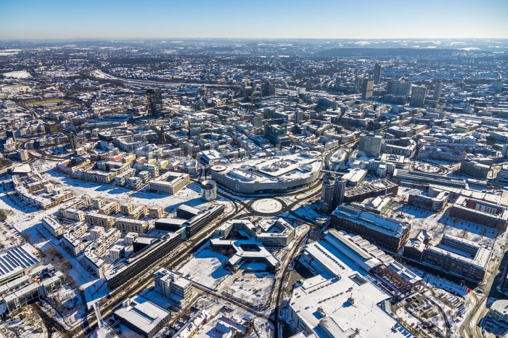 Luftaufnahme Essen - Winterluftbild Einkaufszentrum Limbecker Platz in Essen im Bundesland Nordrhein-Westfalen