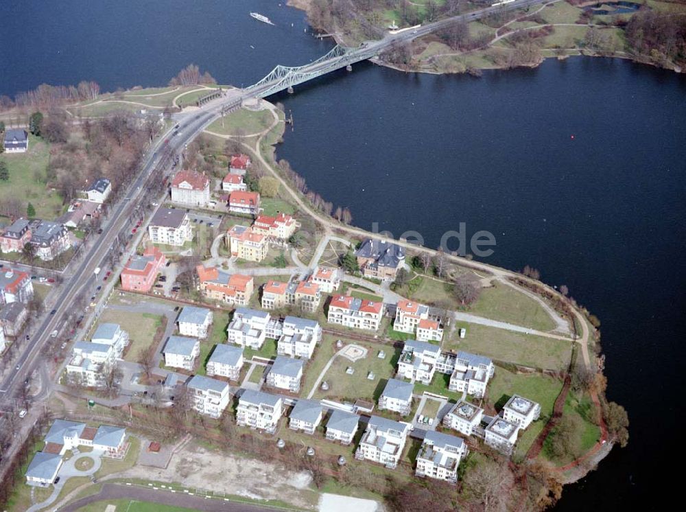 Luftbild Potsdam - Wohnanlage der Bayerischen Hausbau auf dem Glienicker Horn an der Glienicker Brücke in Potsdam.