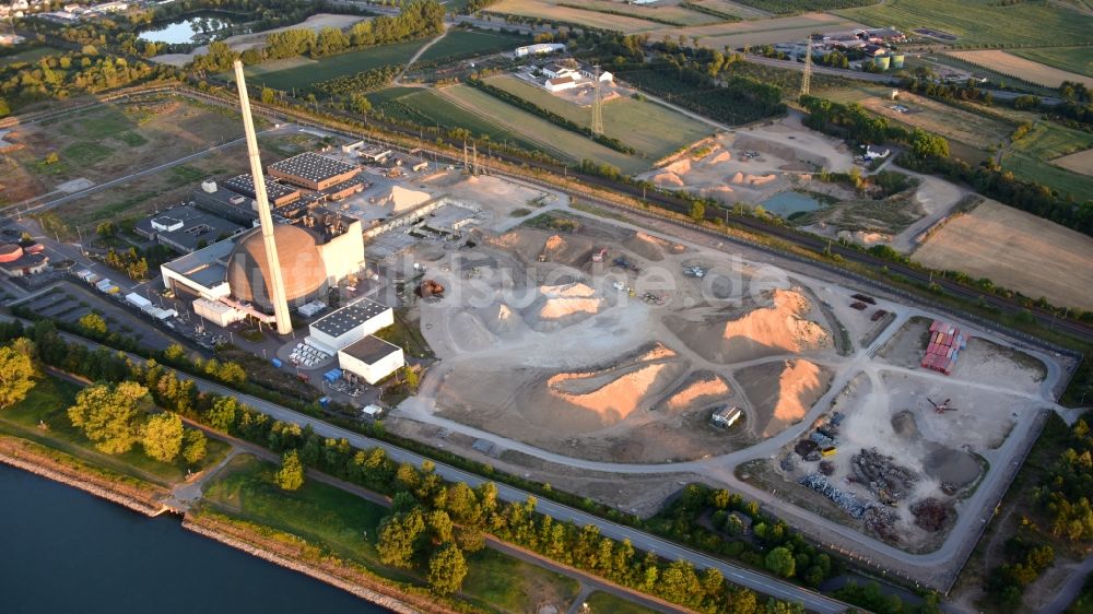 Luftbild Mülheim-Kärlich - Abriß des AKW - KKW Kernkraftwerk in Mülheim-Kärlich im Bundesland Rheinland-Pfalz, Deutschland