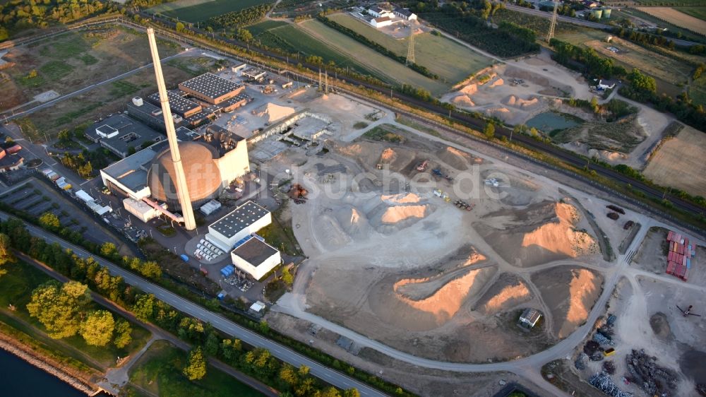 Mülheim-Kärlich aus der Vogelperspektive: Abriß des AKW - KKW Kernkraftwerk in Mülheim-Kärlich im Bundesland Rheinland-Pfalz, Deutschland