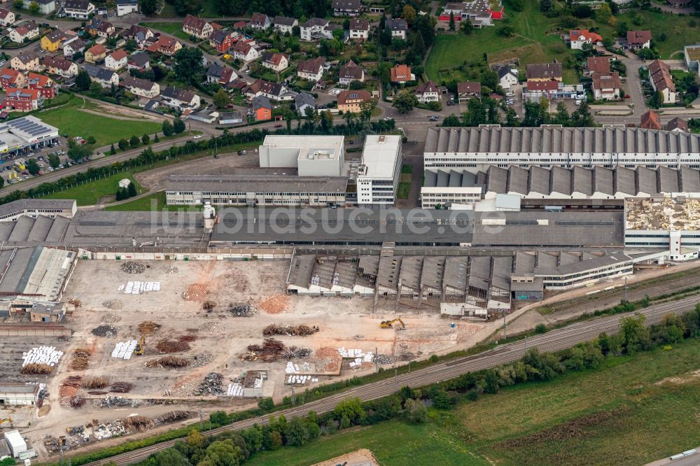 Luftbild Gengenbach - Abriss Arbeiten Rückbau, Firmengelände der Aliseo Art Projects in Gengenbach im Bundesland Baden-Württemberg, Deutschland