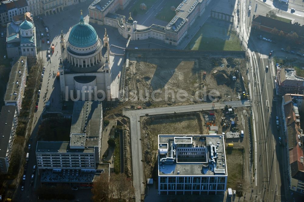 Luftbild Potsdam - Abriss des ehemaligen Schul- Gebäude der Fachhochschule Potsdam in Potsdam im Bundesland Brandenburg, Deutschland