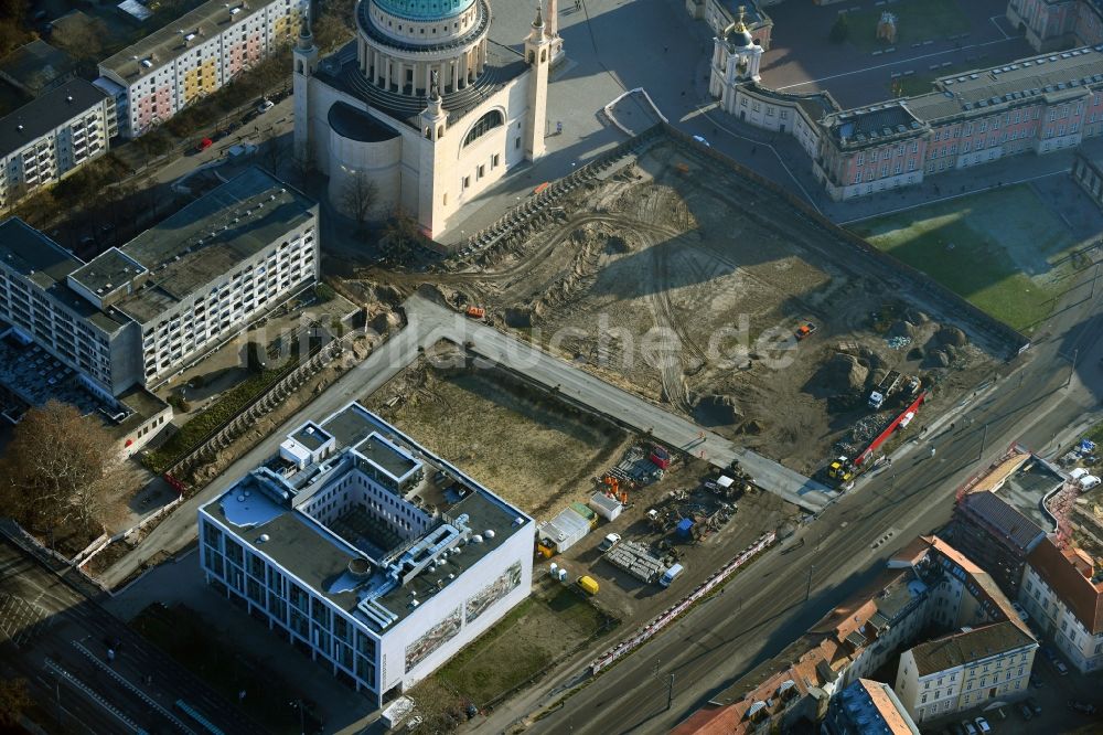 Luftaufnahme Potsdam - Abriss des ehemaligen Schul- Gebäude der Fachhochschule Potsdam in Potsdam im Bundesland Brandenburg, Deutschland