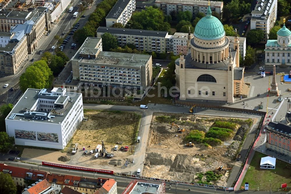 Luftbild Potsdam - Abriss des ehemaligen Schul- Gebäude der Fachhochschule Potsdam in Potsdam im Bundesland Brandenburg, Deutschland