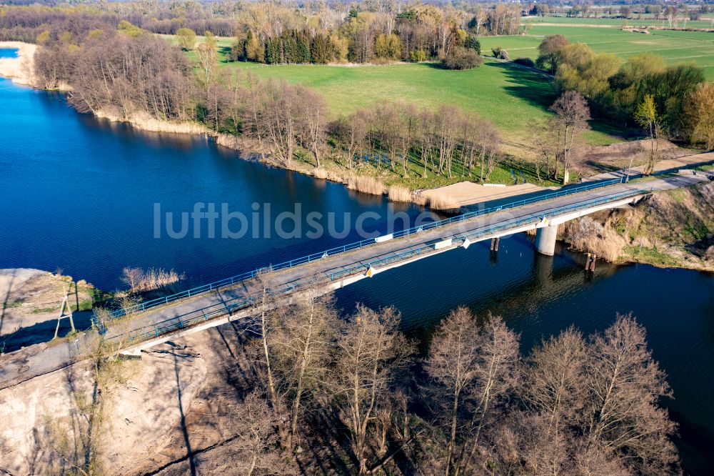 Luftaufnahme Liepe - Abriß und Ersatzneubau Wegebrücke in Liepe im Bundesland Brandenburg, Deutschland