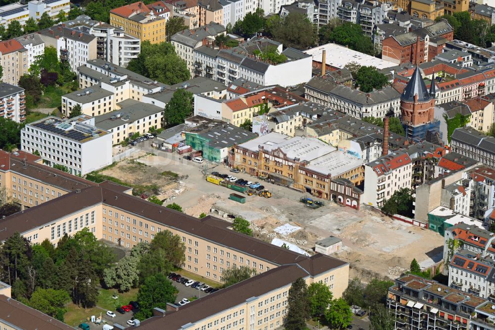 Luftbild Berlin - Abrißarbeiten auf dem ehemaligen Gelände der Bockbrauerei in Berlin, Deutschland