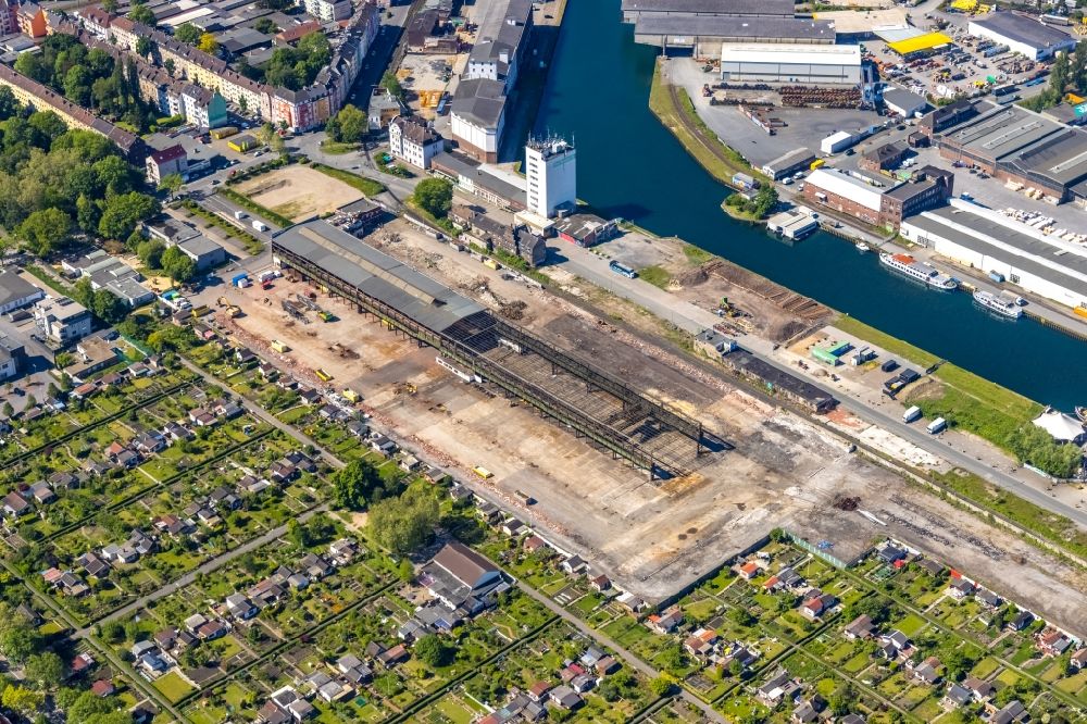 Luftbild Dortmund - Abrißarbeiten auf dem Gelände des Dortmunder Hafen in Dortmund im Bundesland Nordrhein-Westfalen, Deutschland