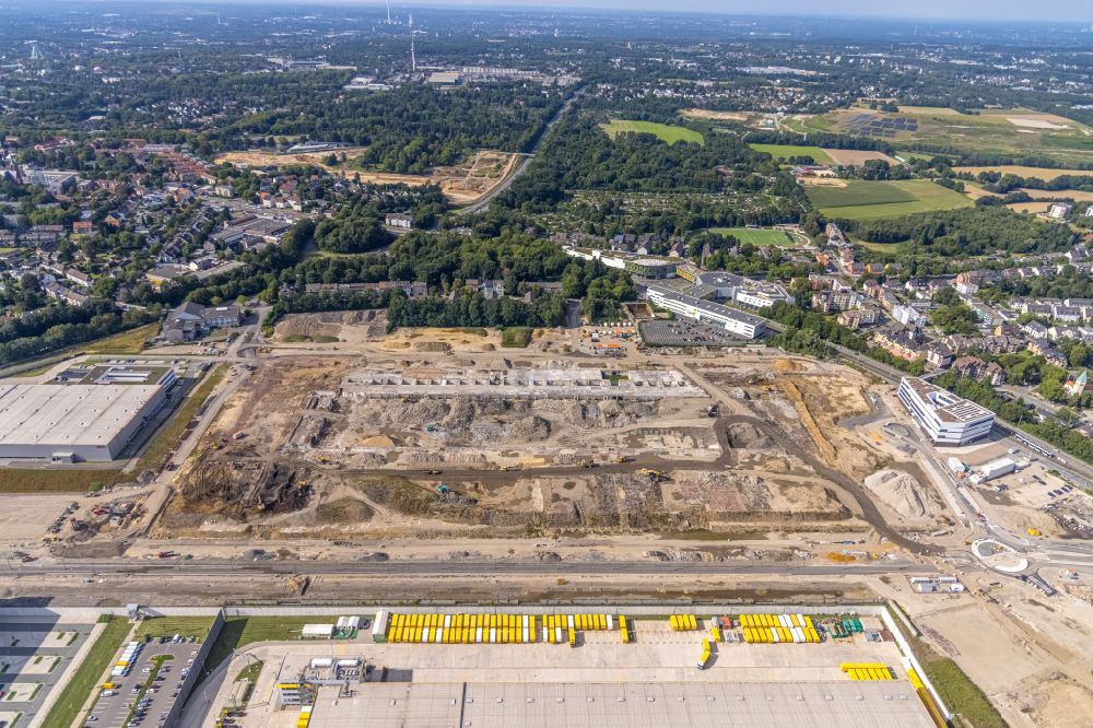 Luftbild Bochum - Abrißarbeiten auf dem Gelände der Industrie- Ruine am Opelring in Bochum im Bundesland Nordrhein-Westfalen, Deutschland