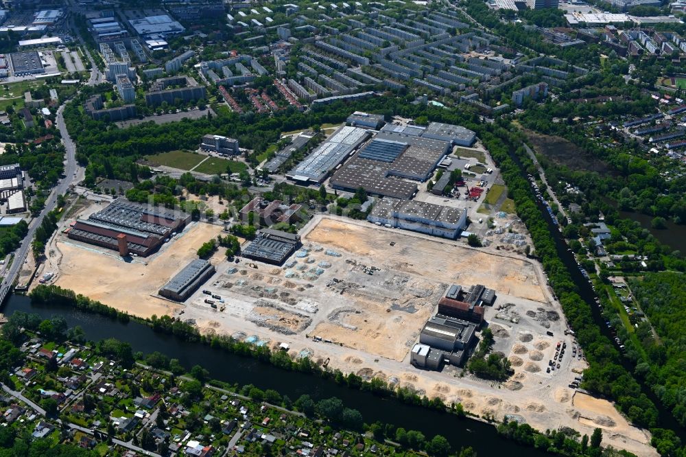 Luftaufnahme Berlin - Abrißarbeiten auf dem Gelände der Industrie- Ruine im Ortsteil Siemensstadt in Berlin, Deutschland