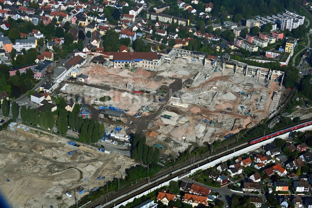 Luftbild Dachau - Abrißarbeiten auf dem Gelände der Industrie- Ruine der MD - Papierfabrik in Dachau im Bundesland Bayern, Deutschland