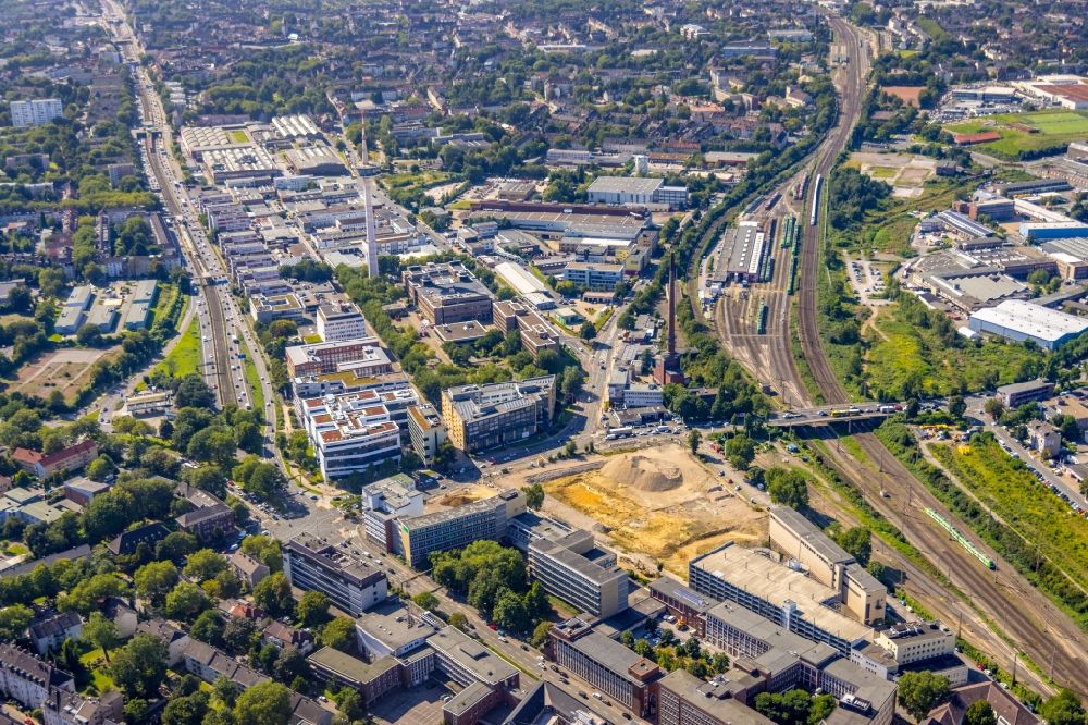 Luftbild Essen - Abrissfläche des ehemaligen Verlags- und Zeitungsviertels in Essen im Bundesland Nordrhein-Westfalen, Deutschland