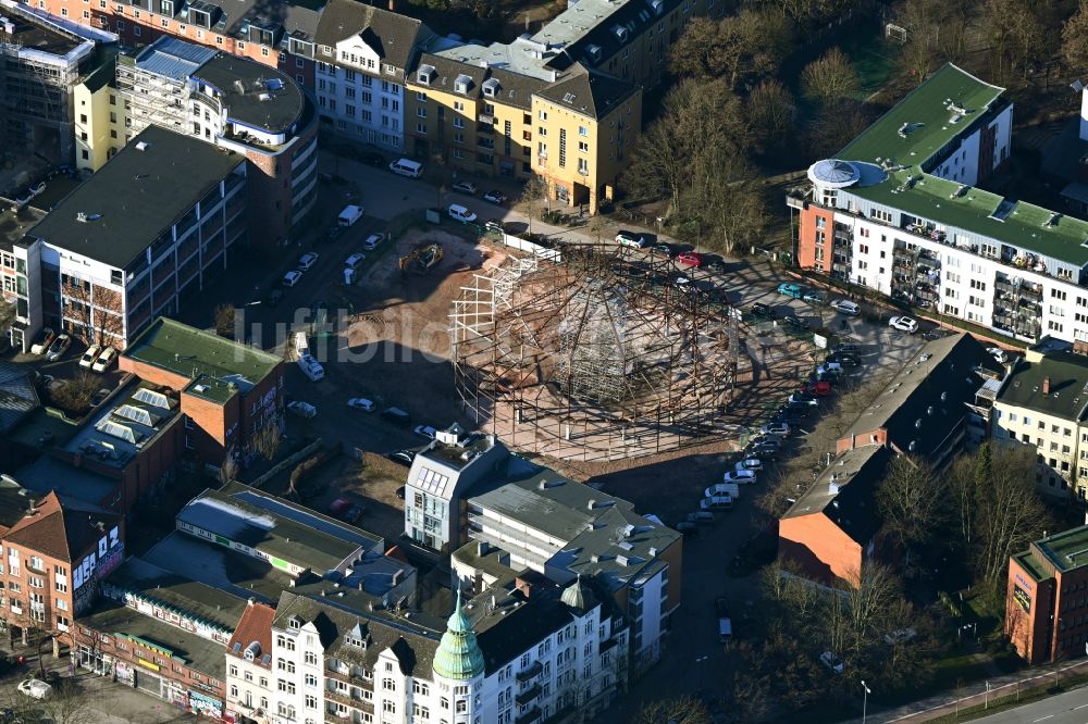 Luftbild Hamburg - Abrißfläche des Gebäudes des Baudenkmals der Schilleroper in Hamburg, Deutschland