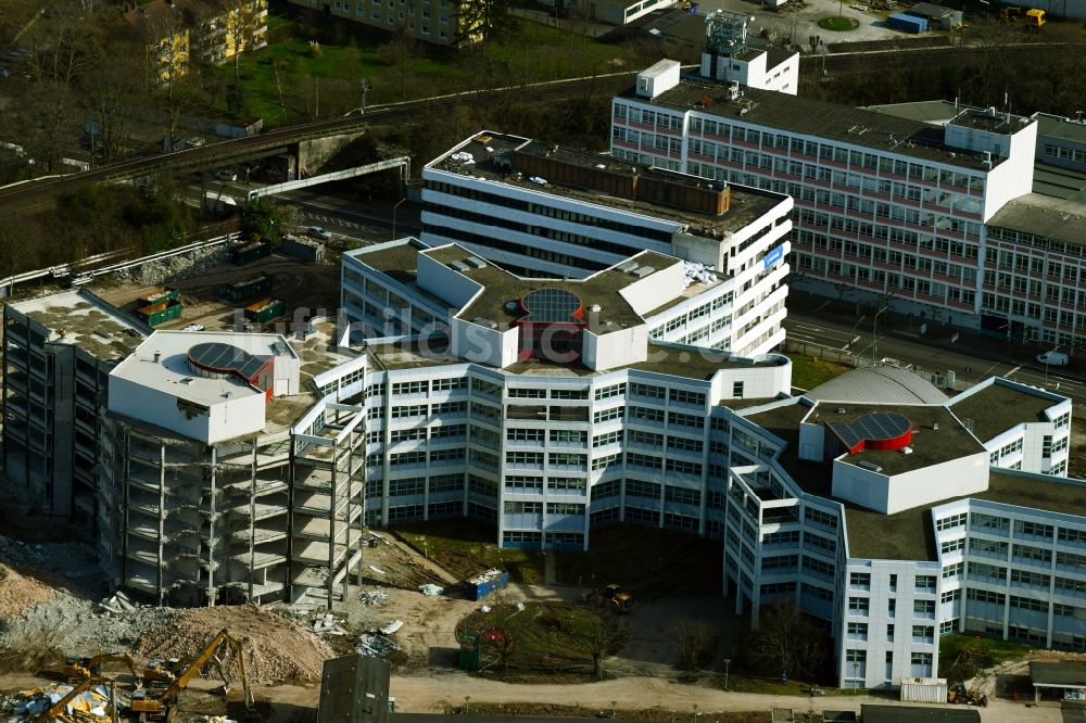 Luftaufnahme Frankfurt am Main - Abrißfläche der Bürohaus- Gebäude Avaya- Areal im Ortsteil Gallus in Frankfurt am Main im Bundesland Hessen, Deutschland