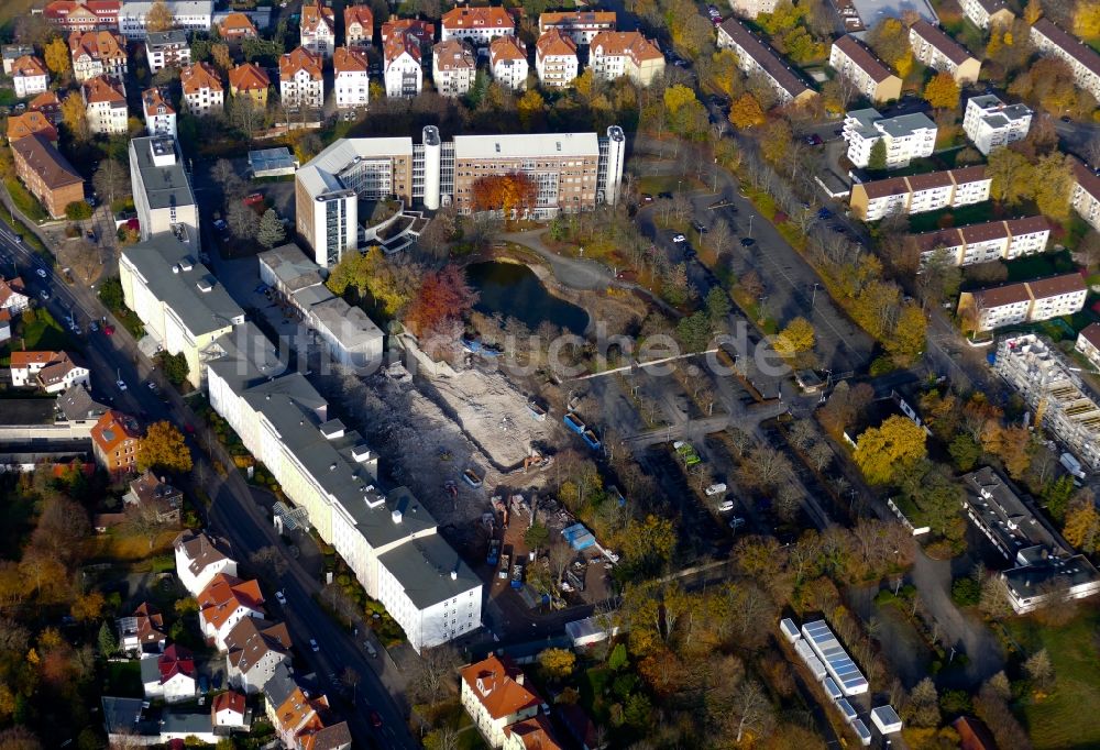 Göttingen von oben - Abrißfläche der Bürohaus- Gebäude der Gothaer-Versicherung in Göttingen im Bundesland Niedersachsen, Deutschland