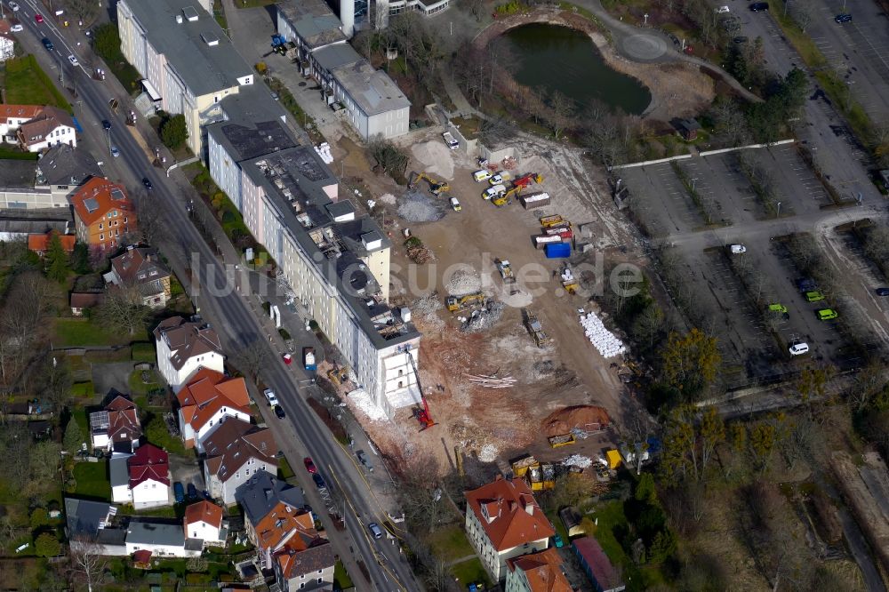 Luftaufnahme Göttingen - Abrißfläche der Bürohaus- Gebäude der Gothaer-Versicherung in Göttingen im Bundesland Niedersachsen, Deutschland