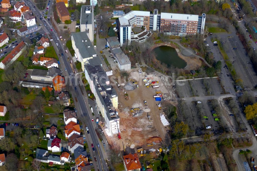 Göttingen von oben - Abrißfläche der Bürohaus- Gebäude der Gothaer-Versicherung in Göttingen im Bundesland Niedersachsen, Deutschland