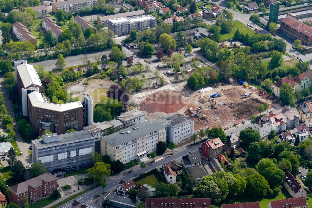 Luftbild Göttingen - Abrißfläche der Bürohaus- Gebäude der Gothaer-Versicherung in Göttingen im Bundesland Niedersachsen, Deutschland